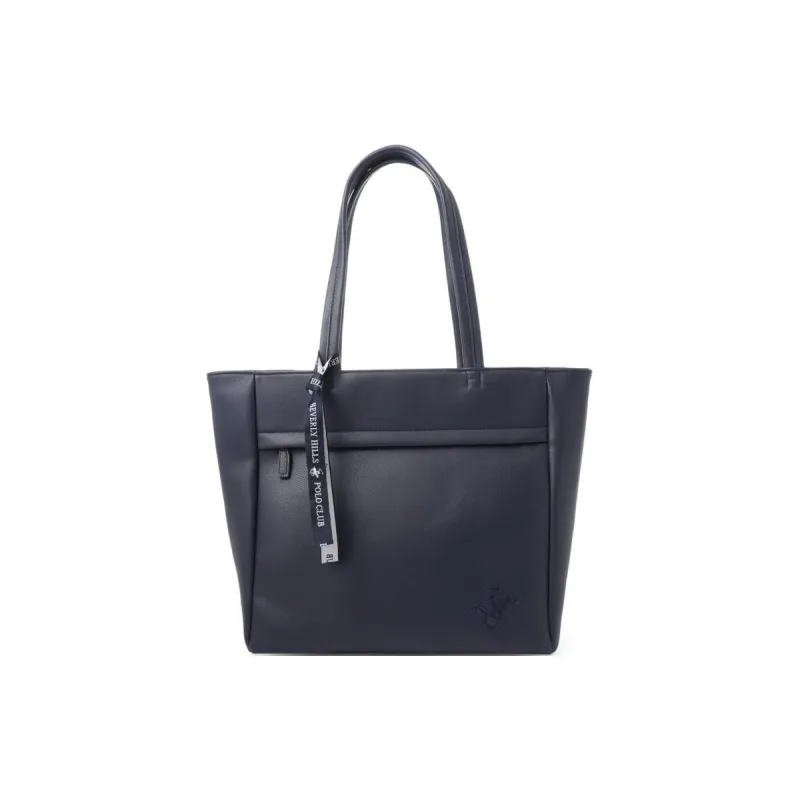 BEVERLY HILLS POLO CLUB PU Handbag Shoulder Bag Men's Marine Blue-0