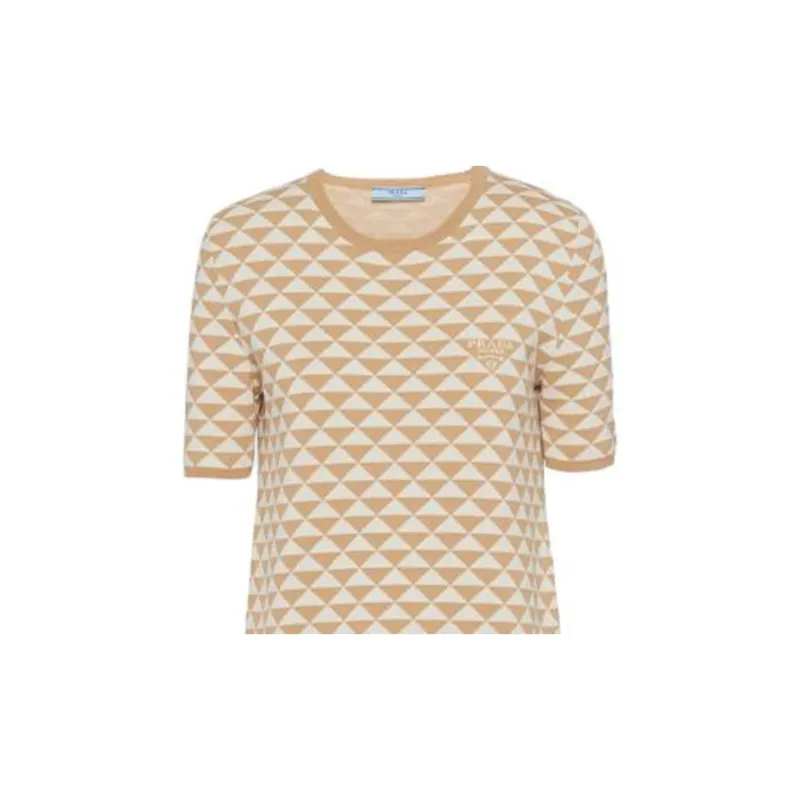 PRADA Short-Sleeved Dresses Women's Beige-3