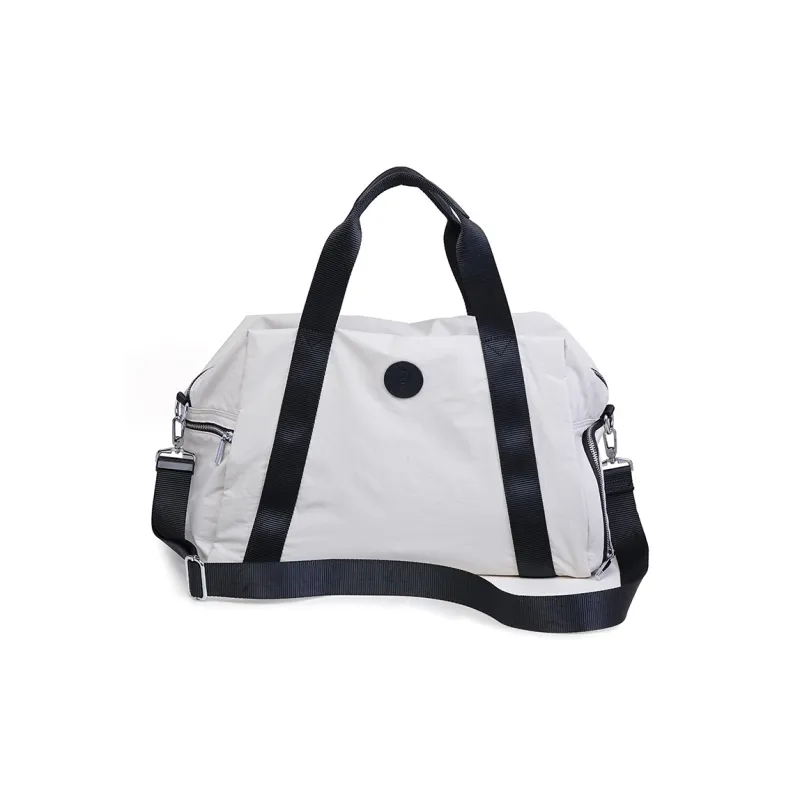 GELANDAI Fabric Large Capacity Portable Travel Bag 20 30L Unisex Black/Ecru/Gray-8