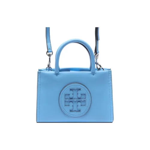TORY BURCH Ella Synthetic Leather Tote Bag, Shopping Bag, Shoulder Bag, Crossbody Bag, Handbag Mini Women's Sky Blue