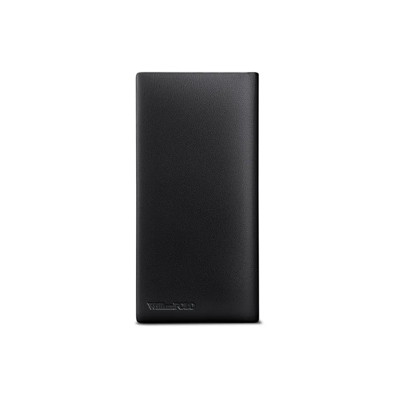 WilliamPOLO Top Grain Cow Leather Cropped Premium Wallet With Multiple Card Slots And Money Clip Men's Black-14