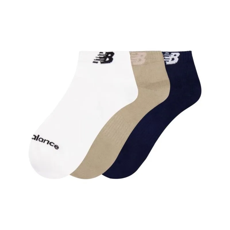New Balance NB Ankle Socks Unisex 3 Pack White/Khaki/Dark Blue-2
