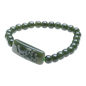 FANHAOGANG JADE Hetian Jade Bracelets Green Jade Unisex