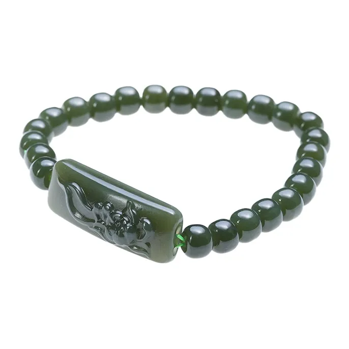 FANHAOGANG JADE Hetian Jade Bracelets Green Jade Unisex-0