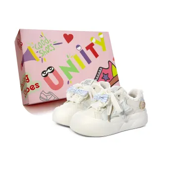 UNIITY Skateboard Shoes Women's Low Top Beige Blue/Beige Pink