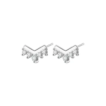 MIDNIGHT MOMENT S999 Silver Stud Earrings Women's