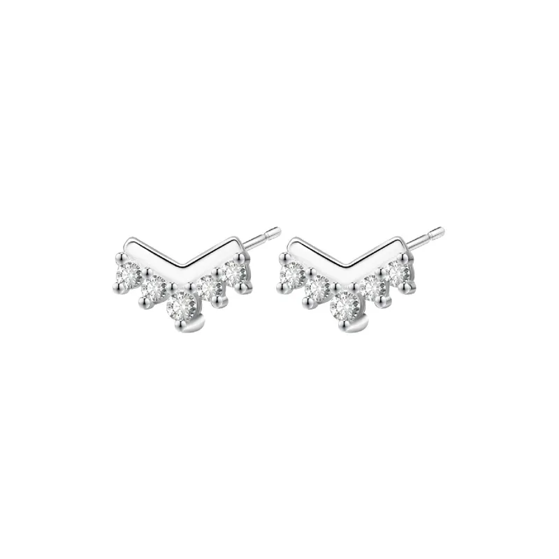MIDNIGHT MOMENT S999 Silver Stud Earrings Women's-0