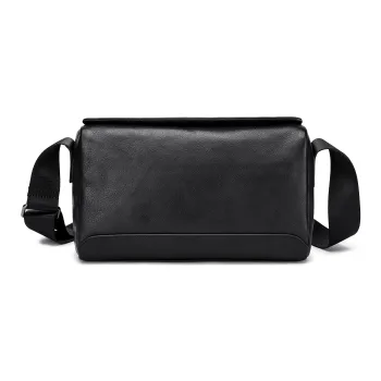 FAIRWHALE Top Grain Cow Leather Shoulder Bag Regular Men's Black