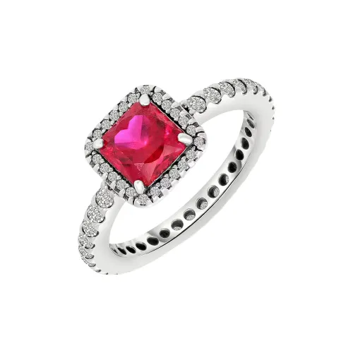 Pandora 925 Sterling Silver Rings Women's Red