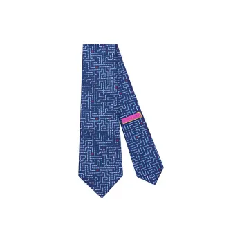 BVLGARI Silk Ties Men's Dark Blue