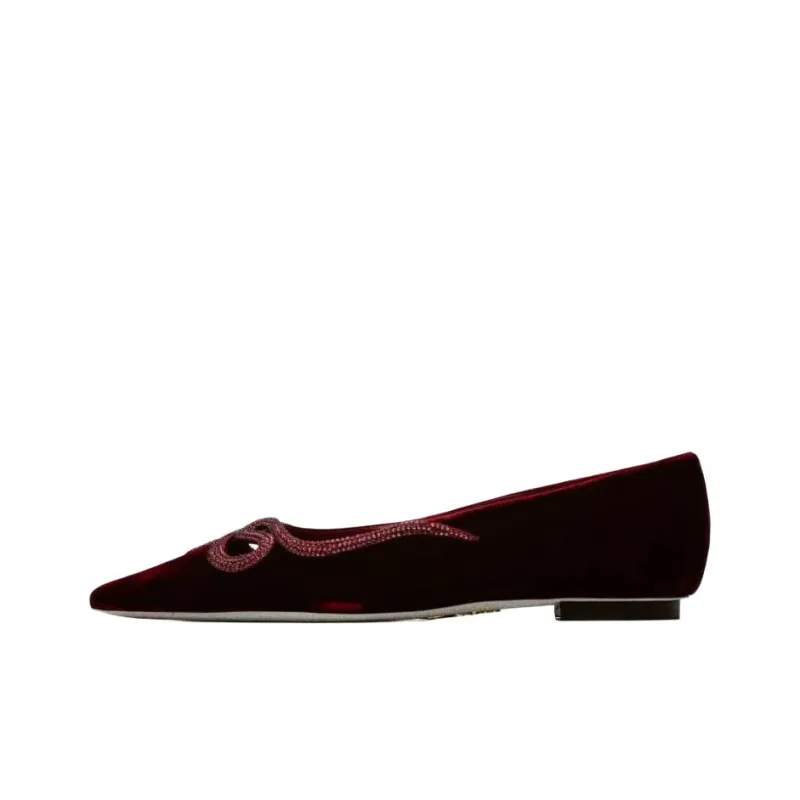 RENE CAOVILLA Rubino Casual Single Shoes Women's Red-0