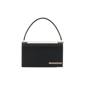 GIORGIO ARMANI Cow Leather Shoulder Bag Crossbody Bag Handbag Medium Size Women's Black