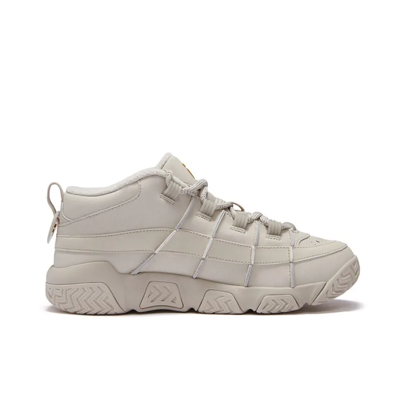 FILA FUSION BARRICADE Warm Slip Resistant Mid Top Vintage Basketball Shoes Men's Oat Yellow-1
