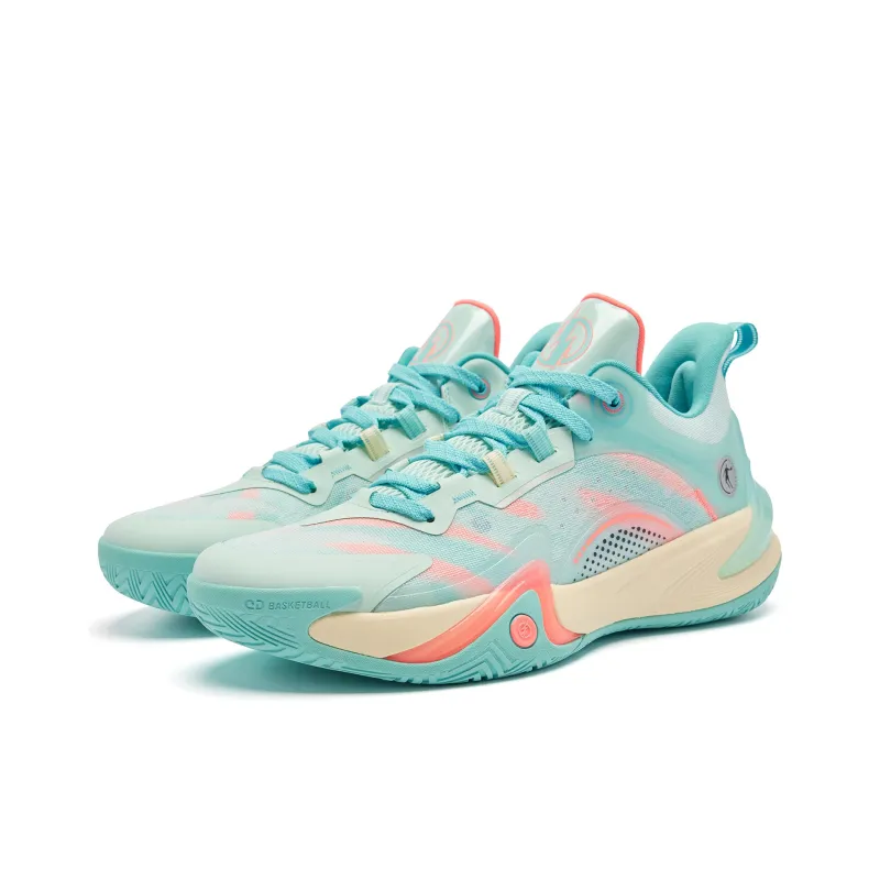 QIAODAN Phantom 6.0 Basketball Shoes Men Low Top Water Wave Color Angel Blue-2