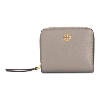 TORY BURCH Robinson Leather Wallet Regular Women's Gray