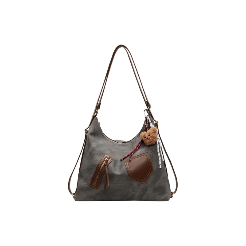 Gerlanx Pu Tote Bag, Shoulder Bag, Backpack Large Size Women's Dark Tea/Coffee/Brown/Denim Blue/Ecru-5