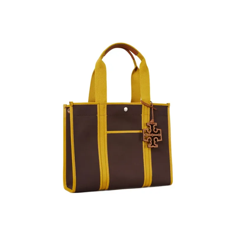 TORY BURCH Robinson Artificial Leather Tote Bag Shopping Bag Shoulder Bag Handbag Medium Size Women's Brown-1