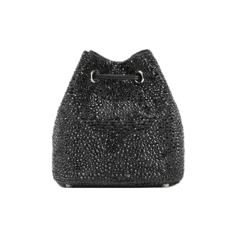 VERSACE La Medusa Viscose Bucket Bags Shoulder Bag Crossbody Bag Handbag Mini Women's Black-2