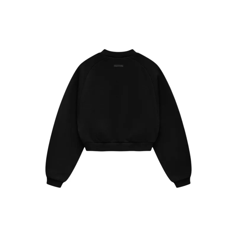 Fear Of God Essentials Women's Fleece Cropped Crewneck FW24 Black-1