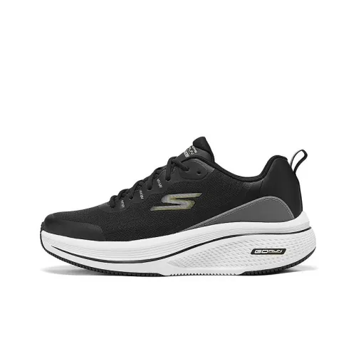 Skechers MEN'S GO Cushioning Low Top Running Shoes Men's Black Gold
