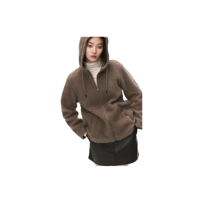 H&M Velvet feel Coat Women's Greige-2