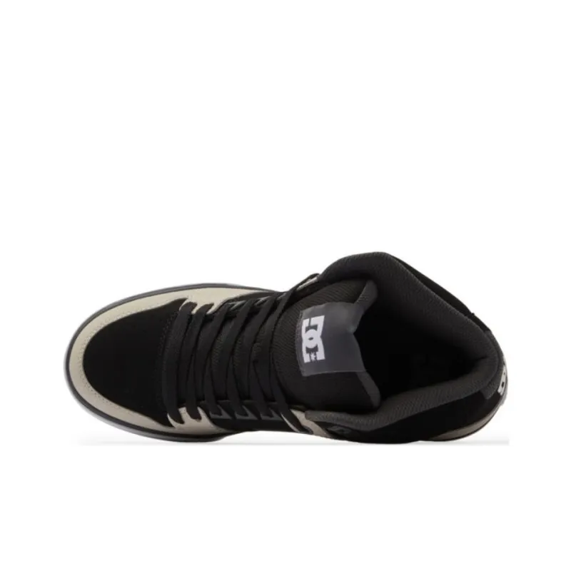 DC Shoes Pure SE Anti Slip Wear Resistant High Top Skateboard Shoes Men's Beige Black-3