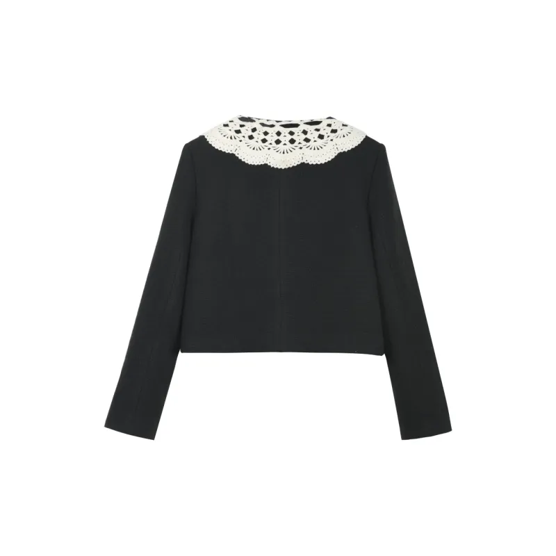 MISHOW Cropped Coat Women's Black-1