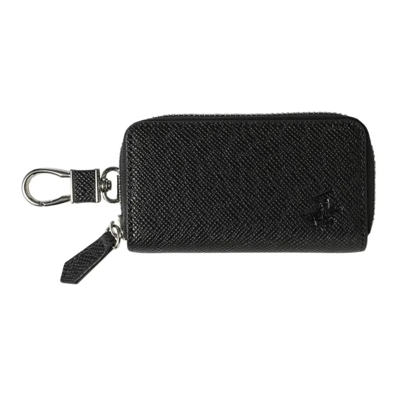 BEVERLY HILLS POLO CLUB Cow Leather Key Pouch Men's Black-0