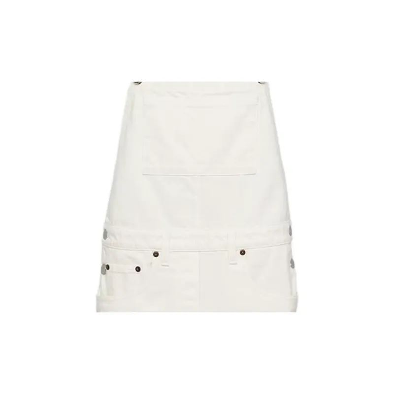 PRADA Triangle Logo Denim Overall Mini Dress-4