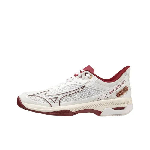 Mizuno Wave Exceed Tour 5 Slip-Resistant Low-Top Tennis Shoes Unisex White Red