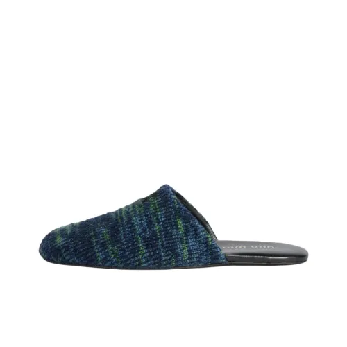 MIU MIU Closed Toe Slippers Women's Sea Blue
