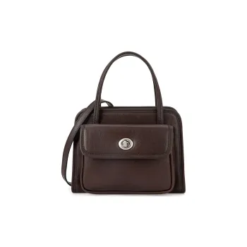 VENOF Top Grain Cow Leather Crossbody Bag Shoulder Bag Handbags Small Size Women's Lihai Black/Manta Black