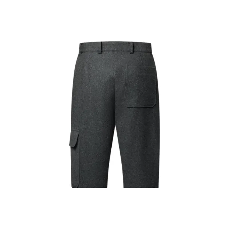 Lv Silk Cashmere And Wool Blend Double Face Cargo Pants-4