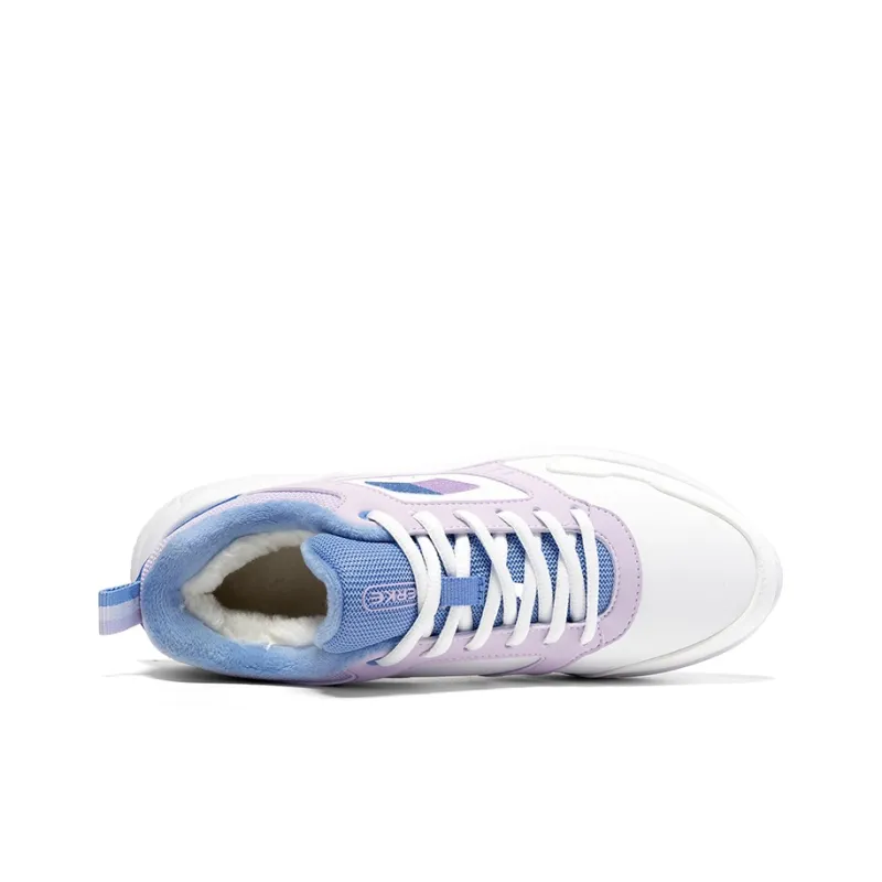 Erke Anti Slip Wear Resistant Low Top Casual Shoes Women's White Purple-3