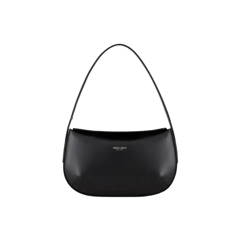 GIORGIO ARMANI La Prima Cow Leather Shoulder Bag Handbag Shoulder Bag Women's Black-0