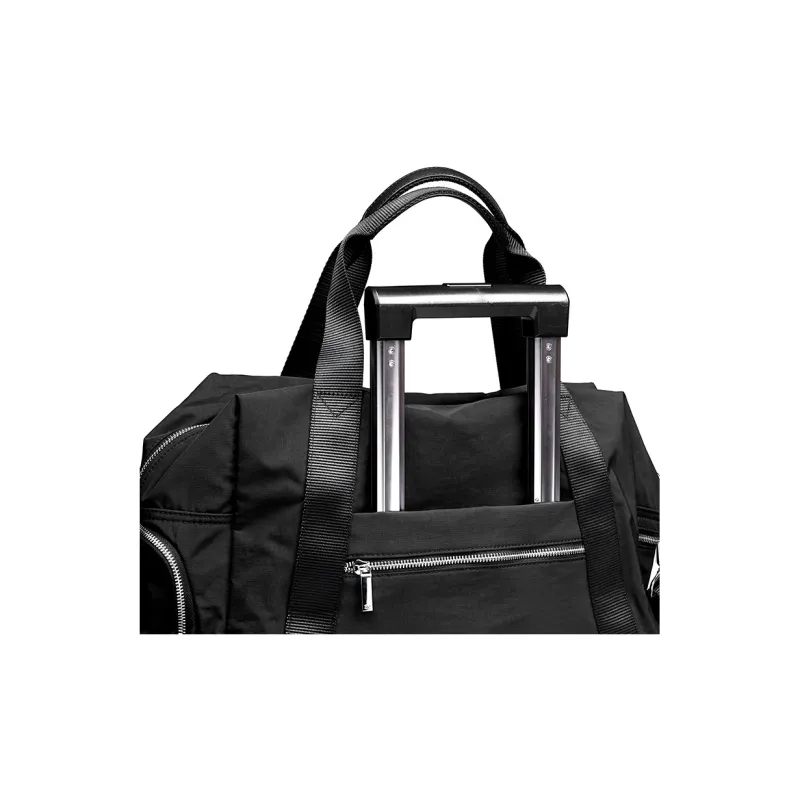 GELANDAI Fabric Large Capacity Portable Travel Bag 20 30L Unisex Black/Ecru/Gray-4