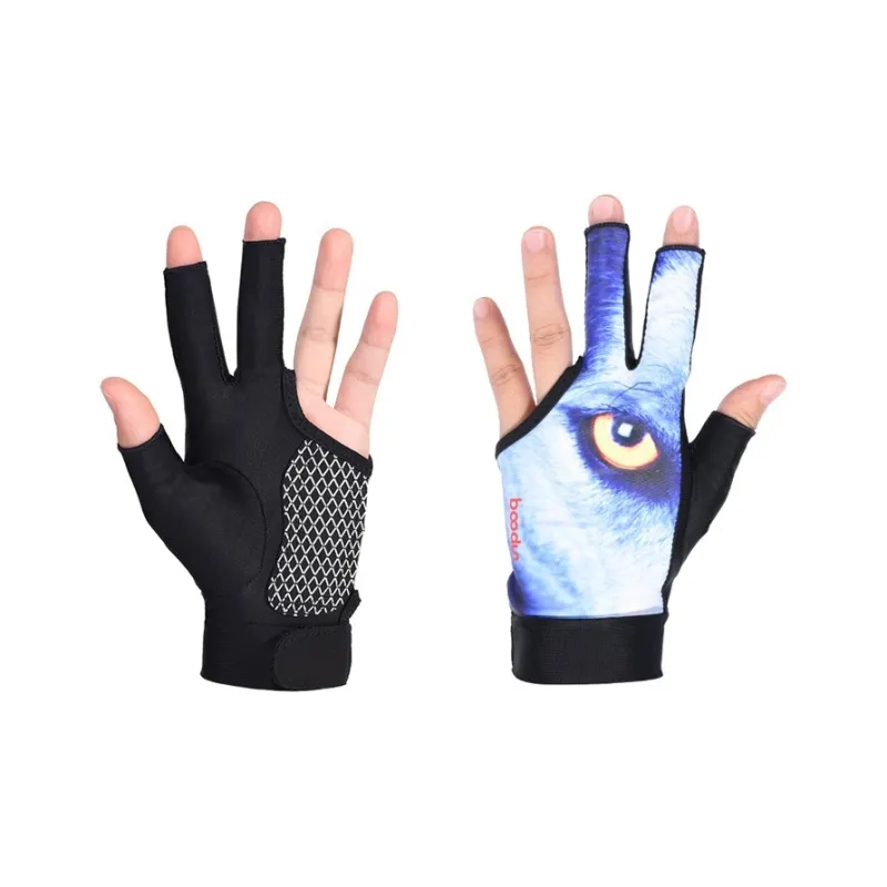 BOODUN Billiards Three Finger Gloves Silicone Lycra Disc Mesh Single For Left Hand Unisex-3