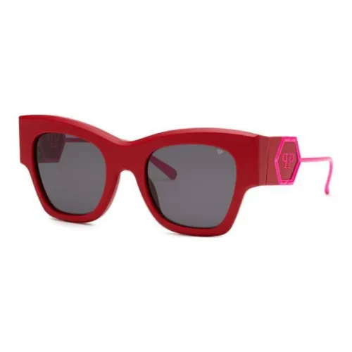 PHILIPP PLEIN Acetate Square Sunglasses Women's Red