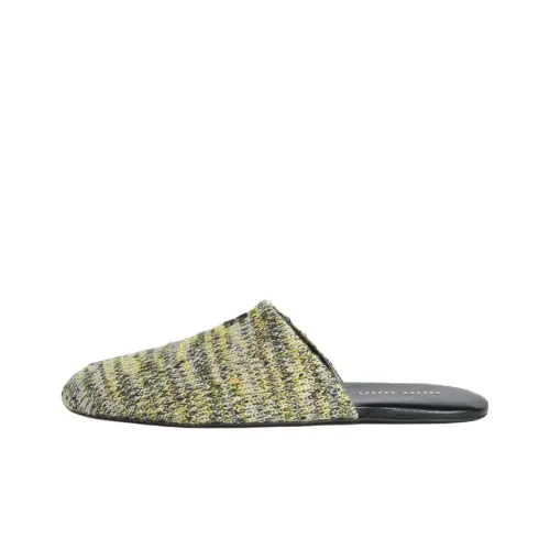 MIU MIU Wrap toe Slippers Women's Green
