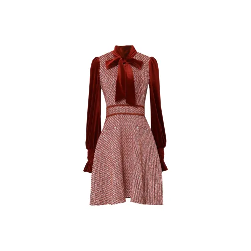 Duffy Fashion Long Sleeved Dresses Women's Red