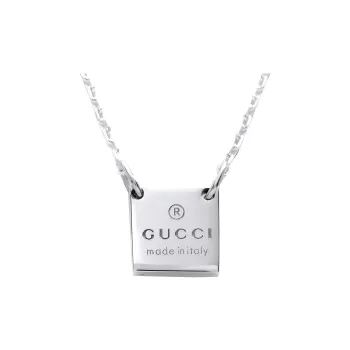 GUCCI 925 Sterling Silver Necklaces Unisex Silver