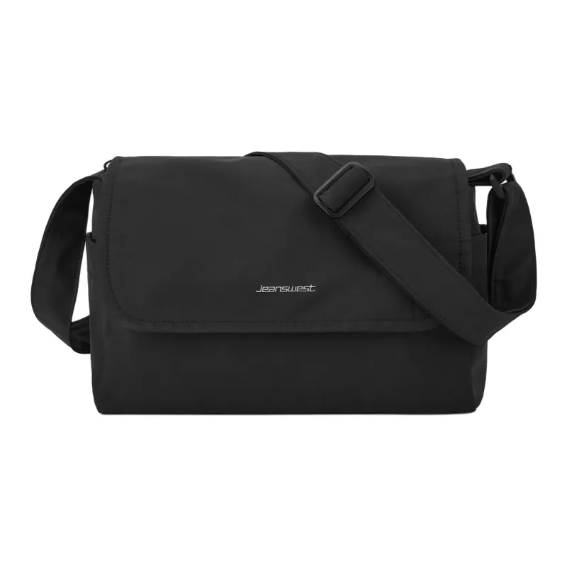 JEANSWEST Fabric Crossbody Bag Regular Unisex Black/Ecru/Dusty Blue-0