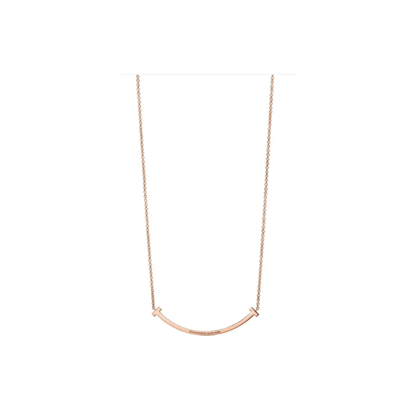 TIFFANY & CO. T 18K Rose Gold Necklaces Women's-1