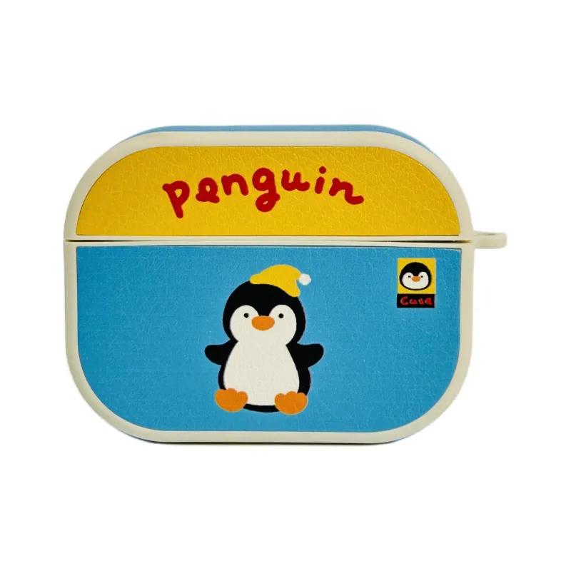 Wei Xin Compatibility Apple AirPods 4/2/3/4th Generation/AirPods Pro/Pro 2 Leather Penguin Pendant Headphone Cases-2