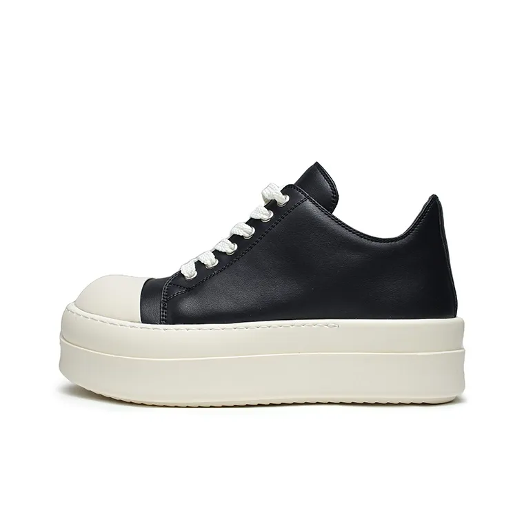 ΛOLUNKΛ Anti Slip Wear Resistant Low Top Skateboard Shoes Unisex Black-5