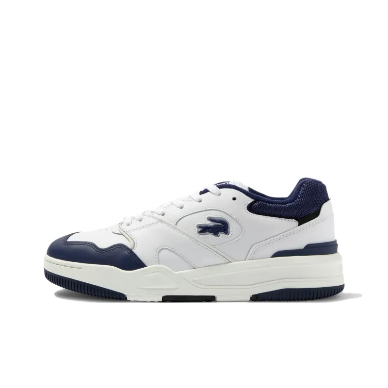LACOSTE Lineshot Abrasion Resistant Low Top Casual Shoes Men's White Blue-0
