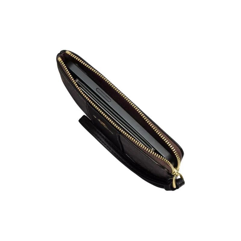 COACH Coated Canvas Clutch Women's Walnut Wood-2