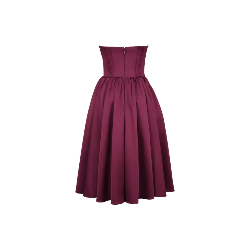 HOUSE OF CB Coco Sleeveless Dress Women's BURGUNDY/Burgundy-4
