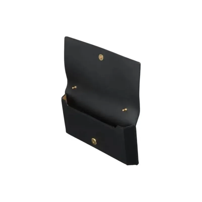 MCM Cow Leather Small Square Bag Clutch Large Size Unisex Black-3