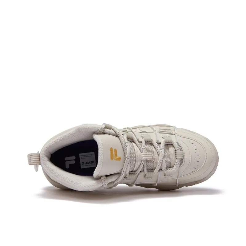 FILA FUSION BARRICADE Warm Slip Resistant Mid Top Vintage Basketball Shoes Men's Oat Yellow-6